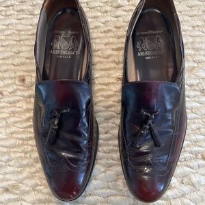 Johnston & Murphy Men's Burgundy Aristocraft Tassel Loafers 10 B|AA